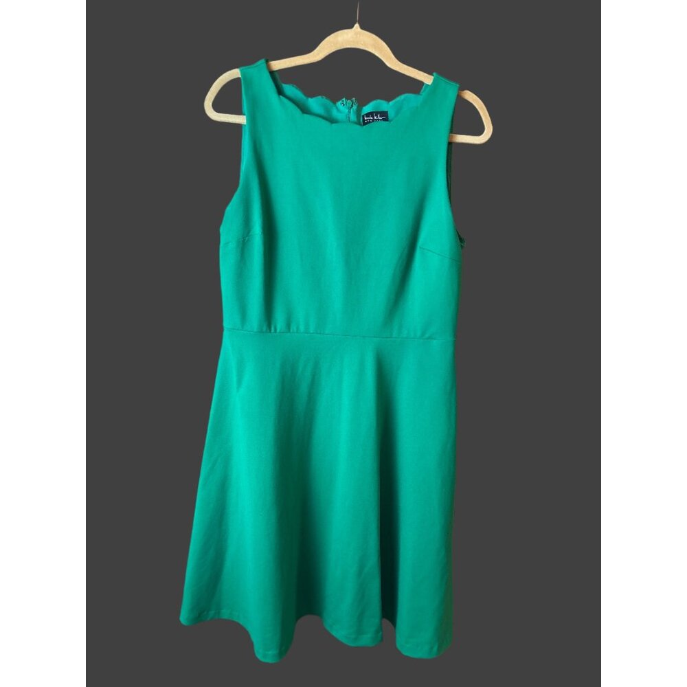Nicole Miller Sleeveless A-line Dress with a Subtle‎ Scalloped Neckline